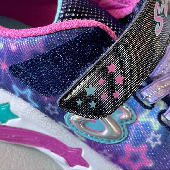 Skechers Girls Wishful Star sparks Glitter Light-Up Shoes Sneakers NWT size 9 - Picture 3 of 11